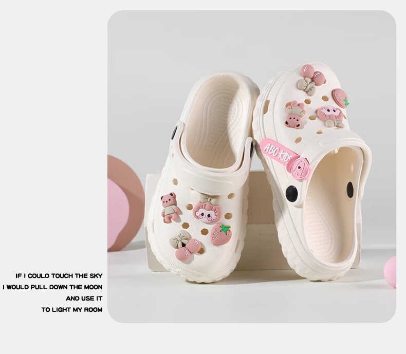 ABC KIDS Girls' Perforated Shoes, Summer Children's Shoes, Cute Girl Beach Sandals, 8603 Pink, Size 40-41 14