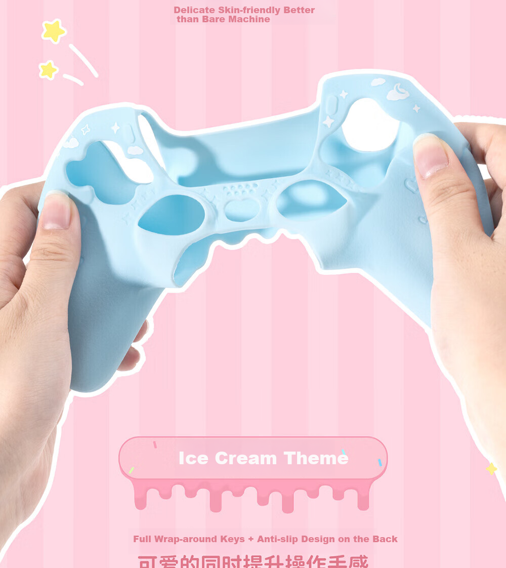 Jixiang PS5 Big Ear Dog Controller Cover, Silicone Case, Matching Joystick Cap, Button Cover, Full Protection against Drops And Dust, Game Peripheral, Sanrio Collaboratio 8