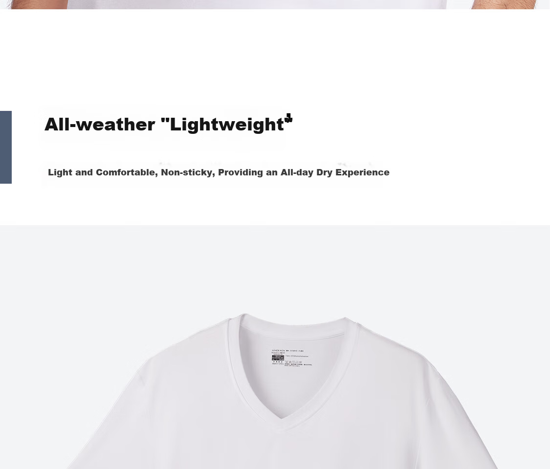 Aimer Men Modal Short-Sleeve T-Shirt Undershirt [2-Pack], V-Neck Vest, Black + White, Size 170 11