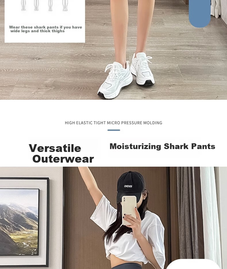 LangSha Shark Leggings for Women, Tummy Control And Butt-Lifting, Summer Anti-Exposure Sports Cycling Yoga Pants, Slim-Fit Leggings for Weight Loss 11
