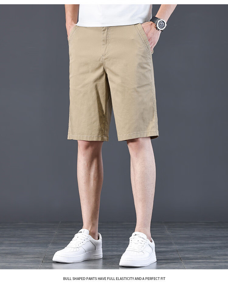 JEEP High-End Lightweight Five-Pocket Casual Shorts for Men, New Summer 2026 Business Loose Straight-Leg Mid-Length Pants for Me 17