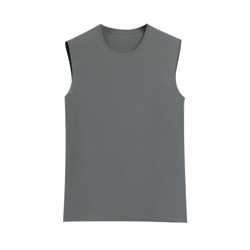 Hodo Cotton Spandex High-Elastic Vest for Men, Round Neck Fashion Sports Undershirt, Business Gray, 2XL(180)