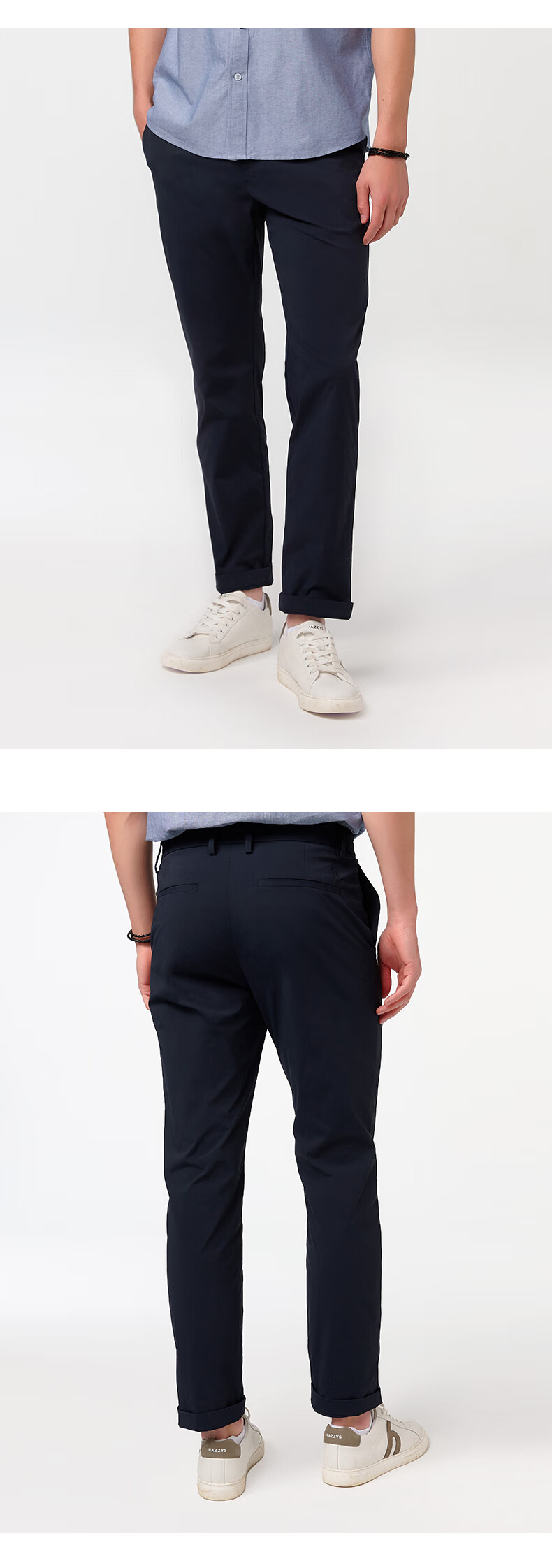 HAZZYS Men's Clothing, Solid Color Commuter Casual Pants ATDZP0CAX94, Black BK, Size 33 (175/80A) 4