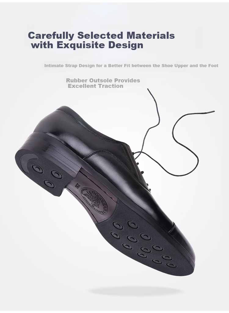 Qiangren Leather Formal Shoes, Jihua 3515 Quality Three-Joint Business Men's Shoes, JD305 Lace-Up Style, Size 40 2