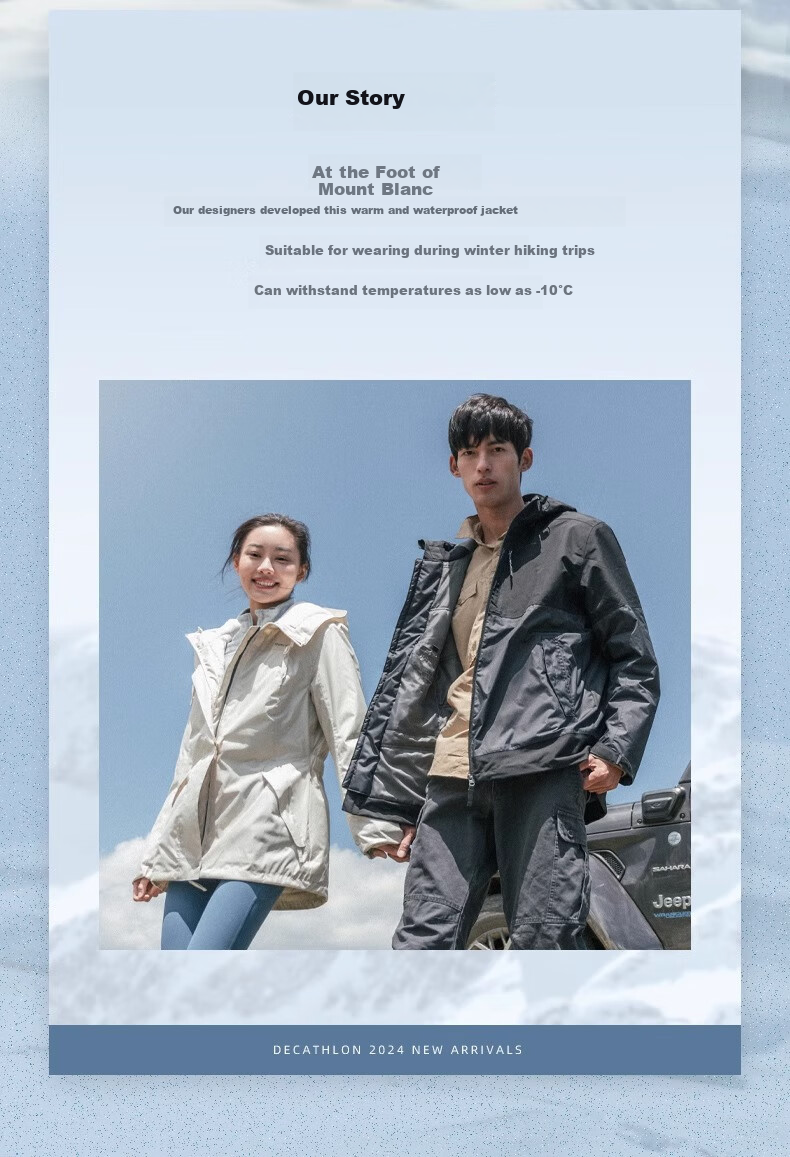 DECATHLON Autumn And Winter Outdoor Fleece-Lined Thick Cotton Jacket, Windproof And Waterproof Coat for Women, Milk Tea Brown, XS-4530729 3