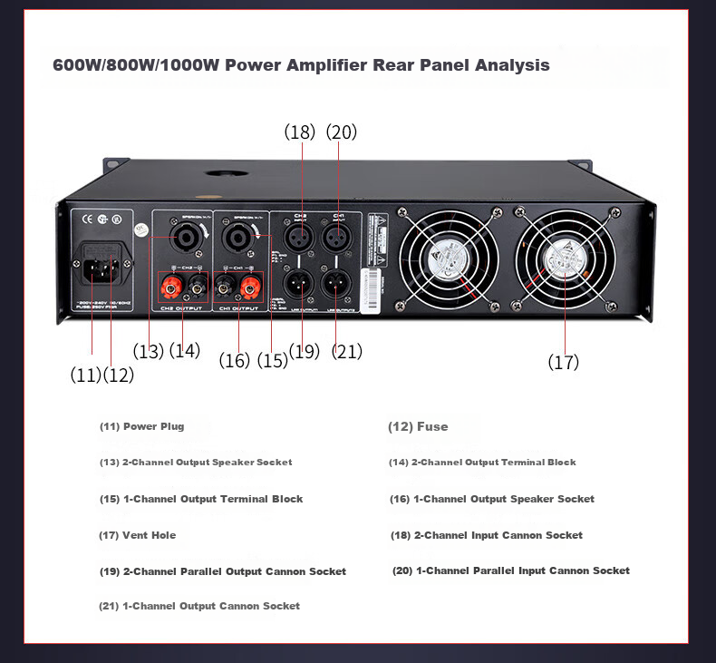 WESTDING Amplifier Home Theater Sound System Combination, 2.0 Channel 1200W Peak Power, 393 Integrated Amplifier All-In Machine, One Unit 5