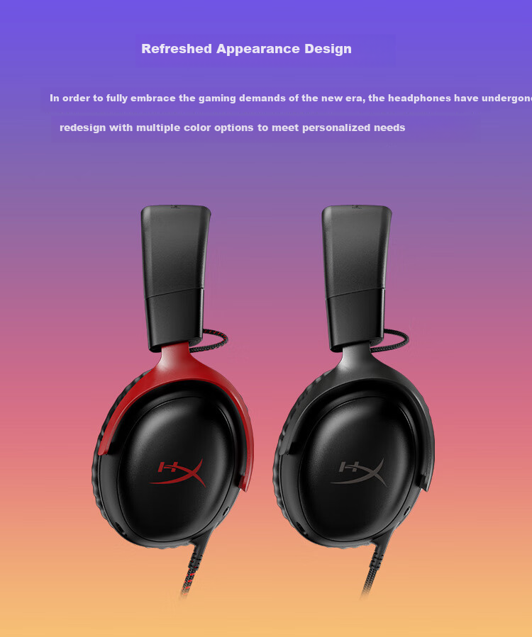 HYPERX Cloud III Wired Black And Red DTS Sound 53mm Driver E-Sports Over-Ear Gaming Headset Compatible with Triangular Actio 6