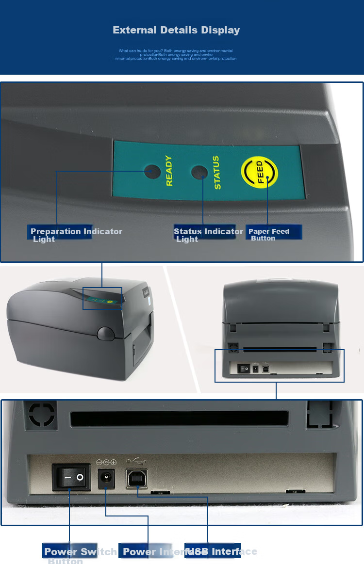 GODEX G500-U, 108mm Express Delivery Label Fixed Asset Clothing Label Printer, Self-Adhesive QR Code Thermal Transfer Carbon Ribbon Printer 7
