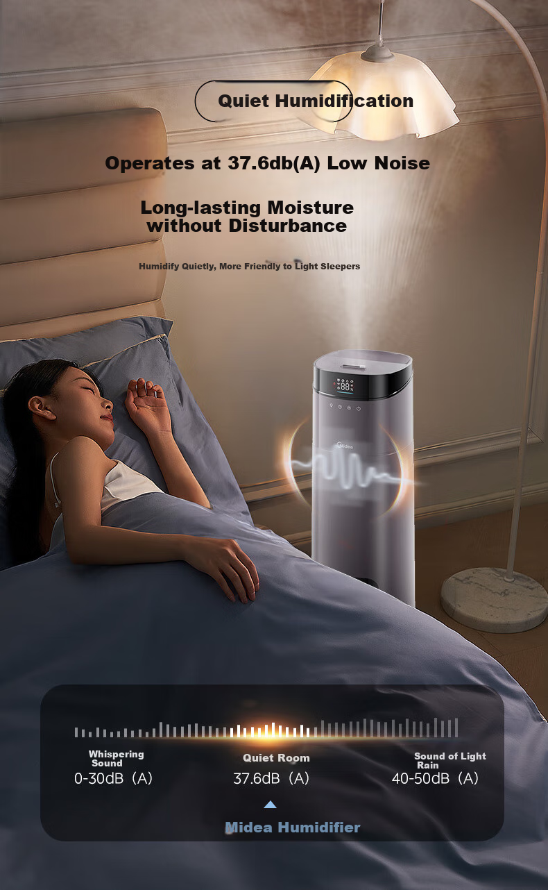 Midea [UV Sterilization] AI Smart Humidifier Air Purifier for Bedroom Desktop Home Floor Office Large Capacity Mist Sprayer Pregnancy Baby Birthday Gift L160 5