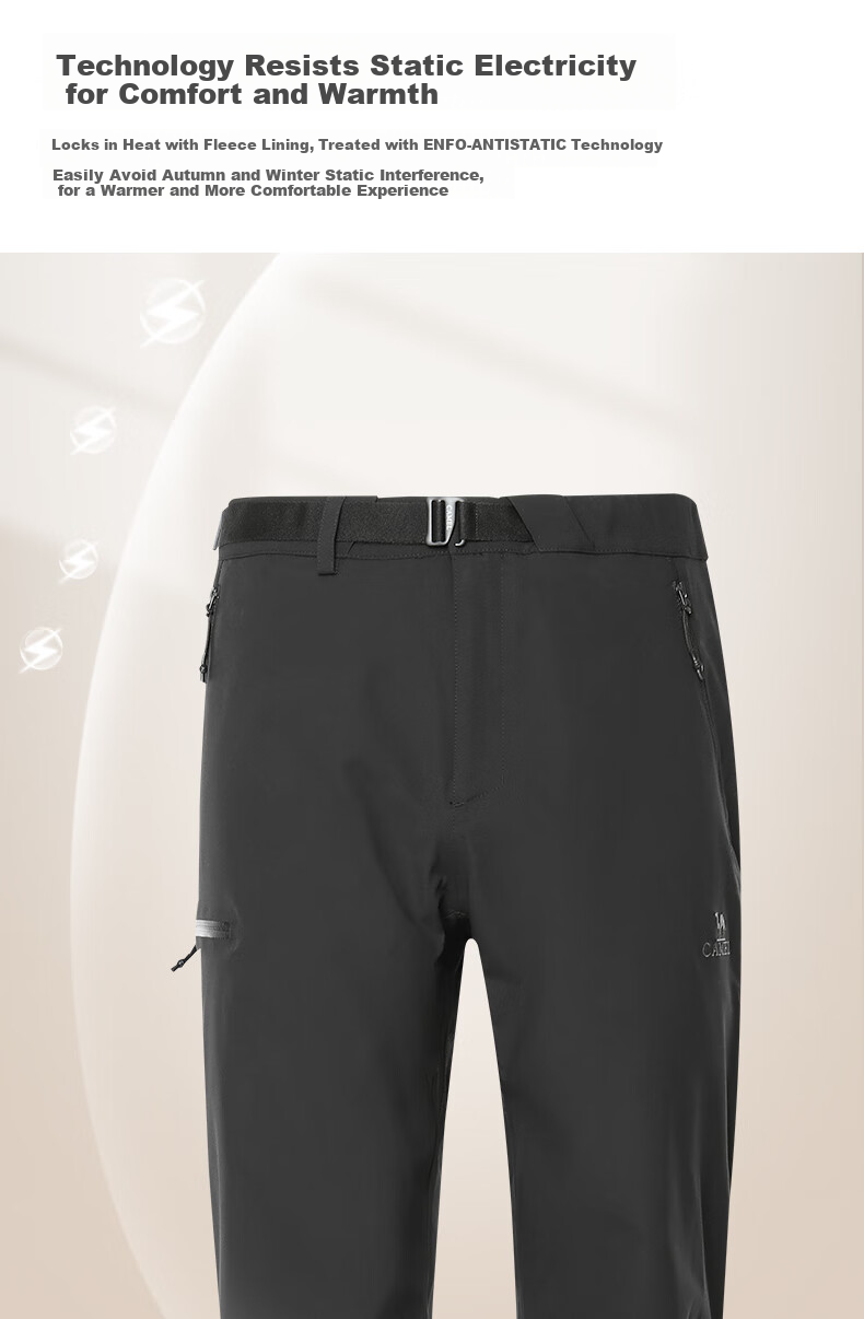 CAMEL Outdoor Hiking Pants for Men, Waterproof And Windproof, Loose-Fitting Elastic Trousers for Autumn And Winter, Mountaineering Camping Outdoor Pants AA3226a3656 4