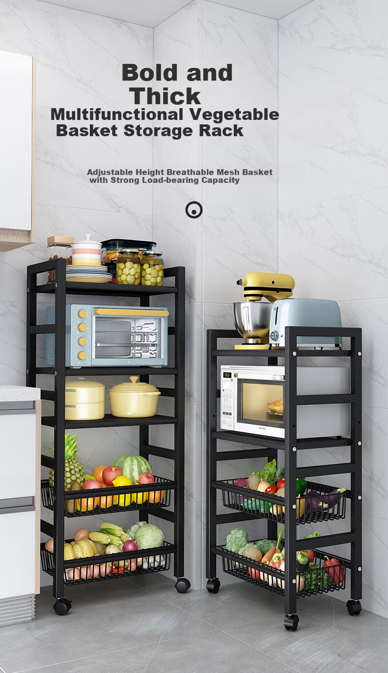 Shunyou Kitchen Storage Rack, Household Vegetable Basket, Storage Shelf, Multifunctional Storage Basket, Floor-Standing Multi-Layer Vegetable Rack SY-081 1