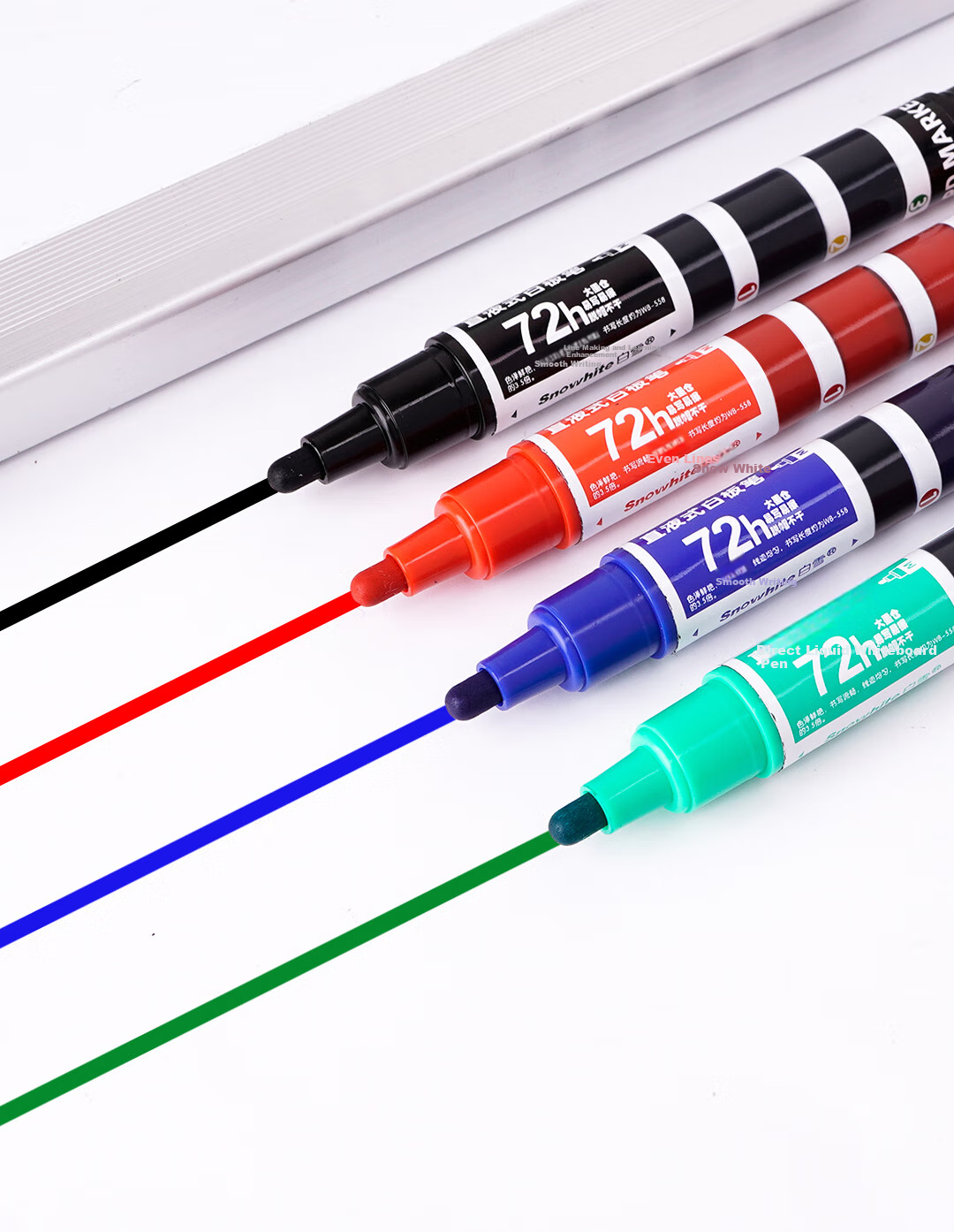 Snowhite Three-Tank Direct Liquid Whiteboard Markers, Erasable, Large Capacity, Highly Durable, Easy to Erase, Marker Pens for Office And Meetings, 8-Pack, Green WB588 11