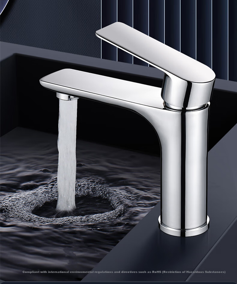 Zunchi Sink Faucet, Hot And Cold Stainless Steel Basin Tap, Single Hole Bathroom Washbasin Faucet 1028 11