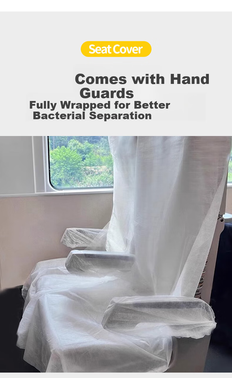 JOYTOUR Disposable Seat Covers for High-Speed Rail, Train, Airplane, And Car Seats - Thickened Anti-Dirt Seat Covers (Including Armrests) 5