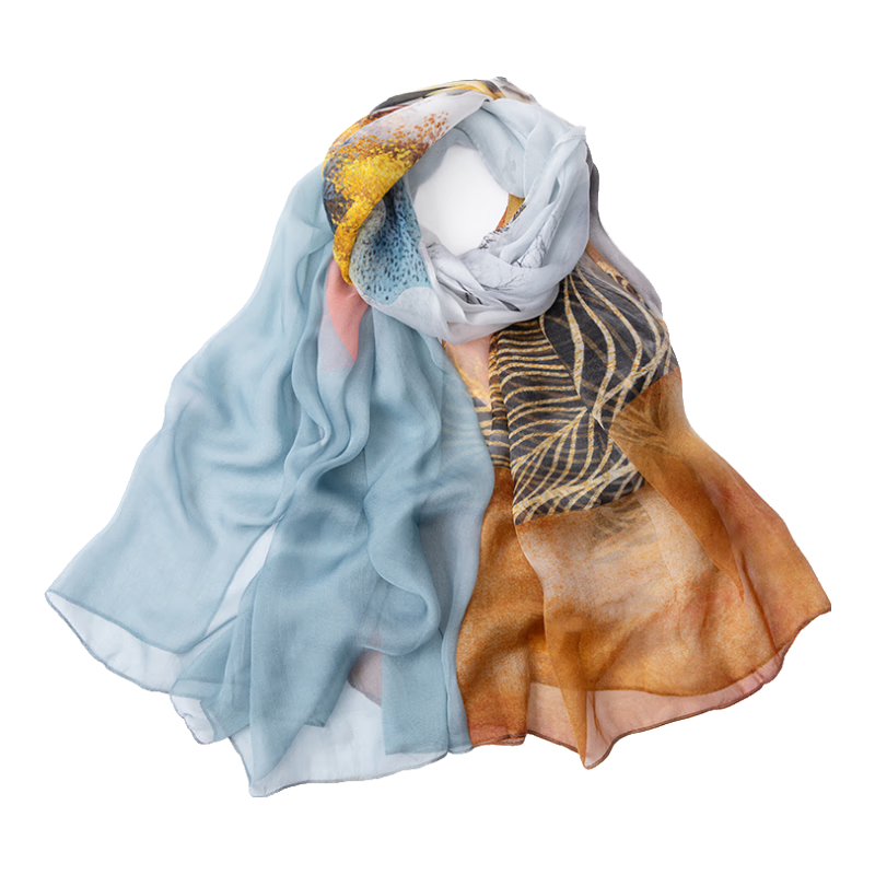 Shanghai Story Women's Silk Scarf Sunscreen Shawl 100% Mulberry Silk Scarf Gift Box Mother's Day Birthday Gift for Elders