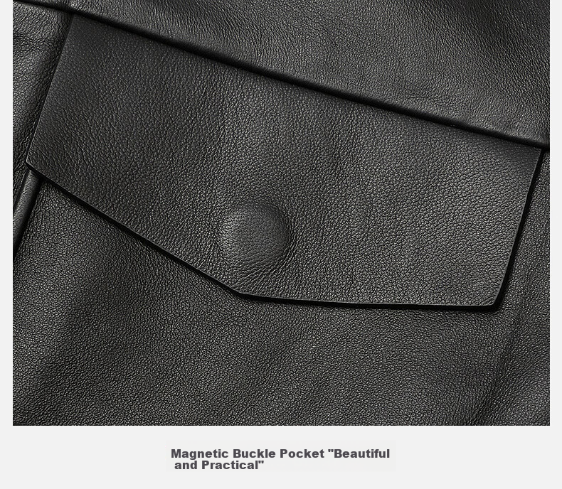 CABBEEN [Celebrity Style] Genuine Leather Jacket for Men, New Workwear Lapel Leather Coat 9