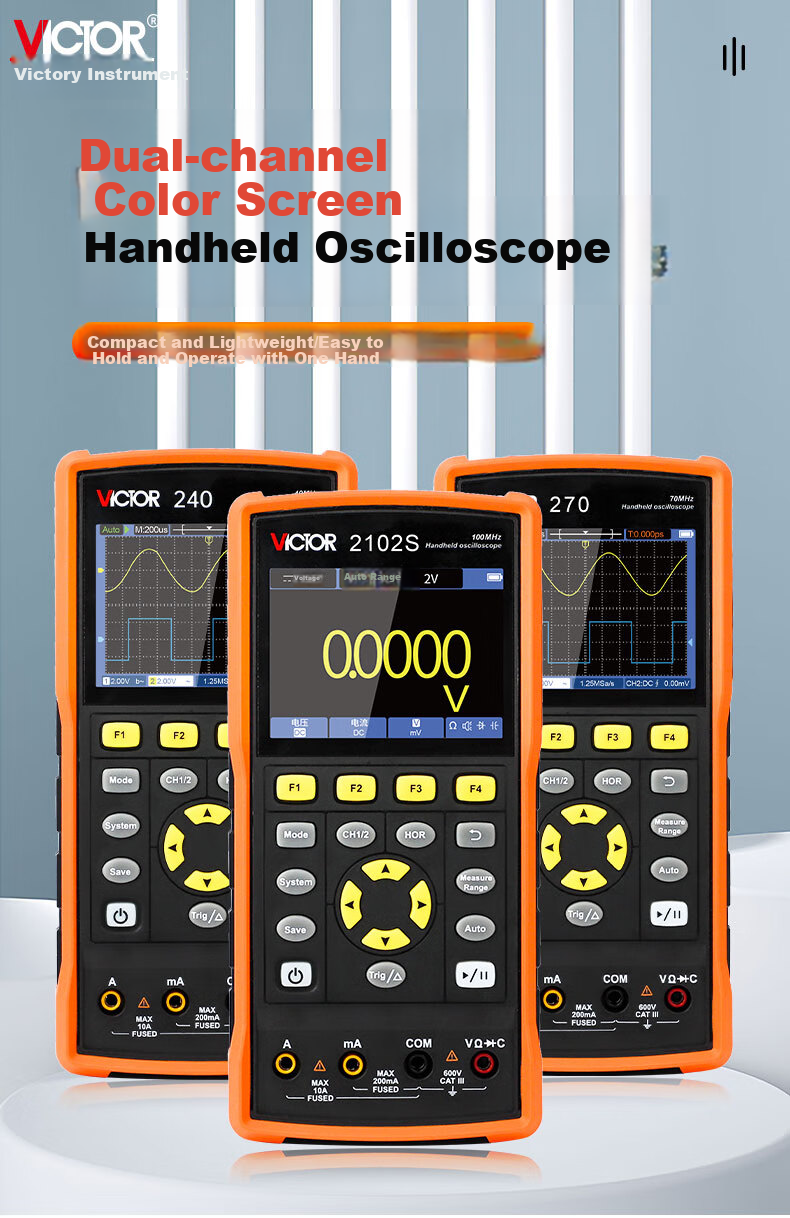 VICTOR Handheld Oscilloscope, Portable Digital Oscilloscope, Multimeter, Multi-Function Three-In Household VC240S 1