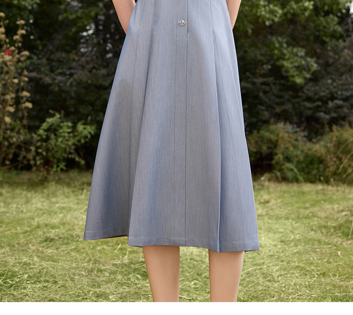 Chushen Summer Short-Sleeve Dress for Women, Retro Color-Block Lapel, Waist-Cinching Slimming, Commuter Casual Dress S52Q036 1