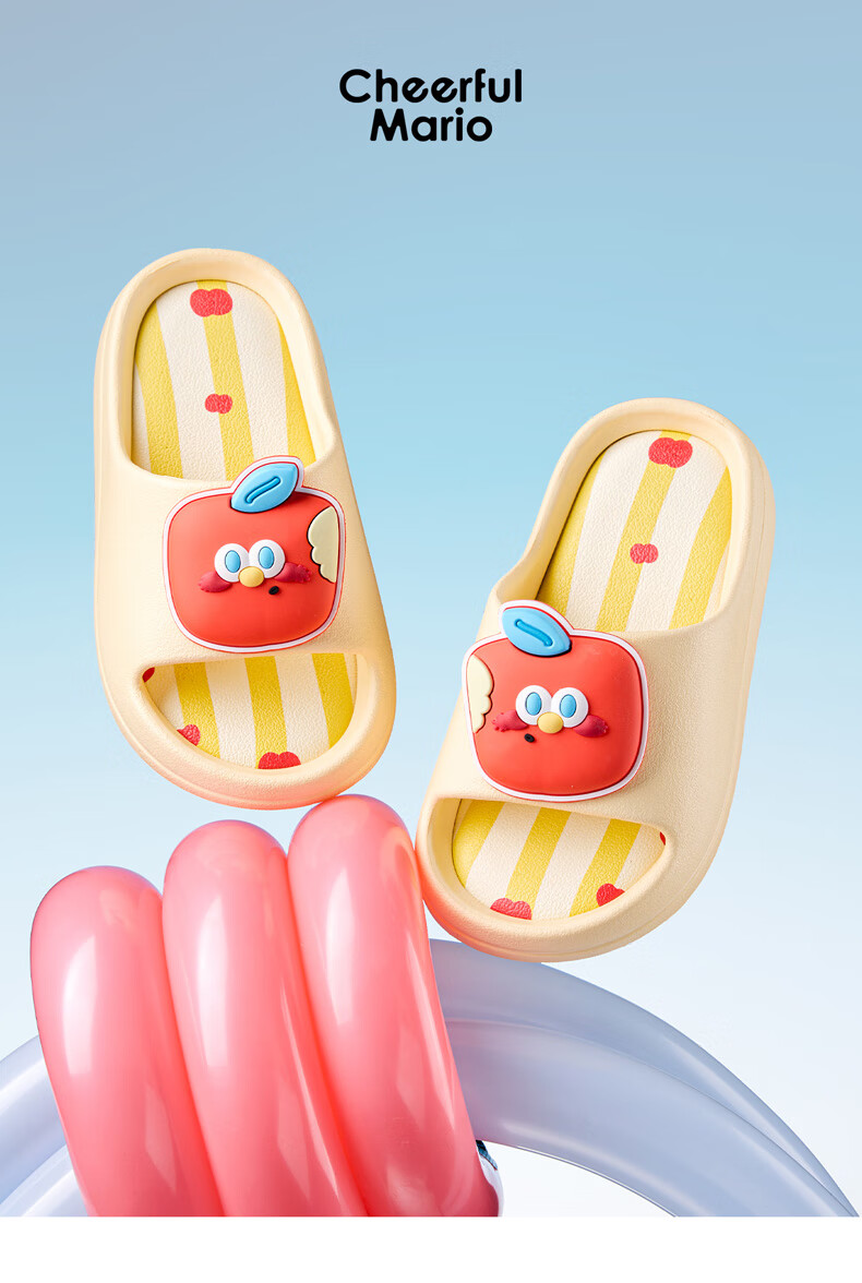 Cheerful Mario Parent-Child Children's Slippers, Summer Boys Girls Indoor Home Bathroom Cute Soft-Soled Cartoon Sandals, Family of Three 7