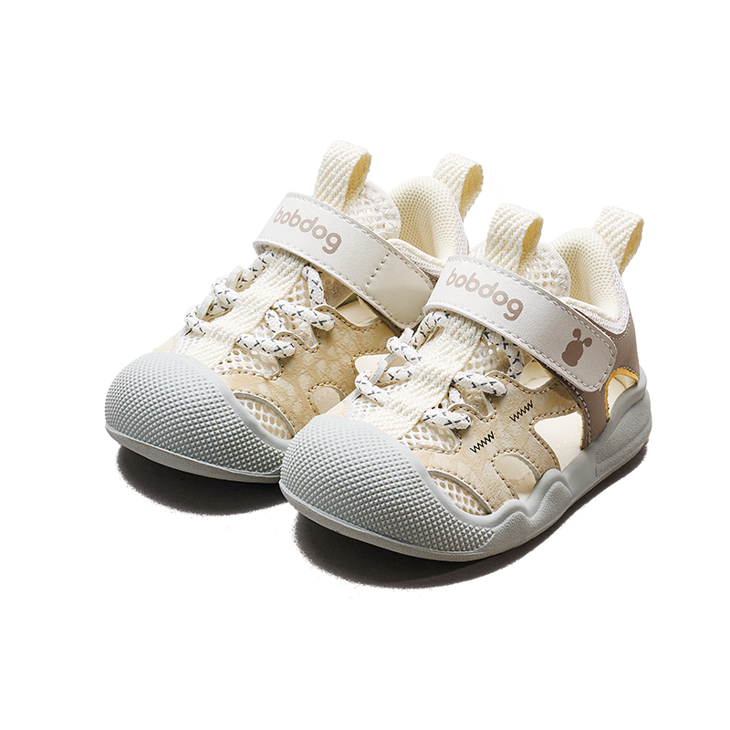 BOBDOG Children's Shoes, Baby Sandals, Toddler Shoes, Summer Style, Hollow Breathable Non-Slip, Boys And Girls Functional Shoes, Khaki, Size 25