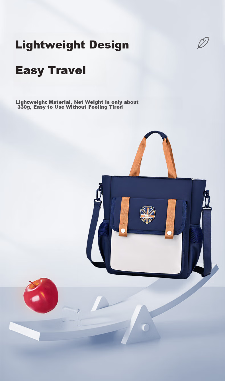 Edison Elementary School Tutoring Bag, Single Shoulder Crossbody Bag, Tutoring Bag, Handheld Art File Bag BX09-1 Royal Blue 10