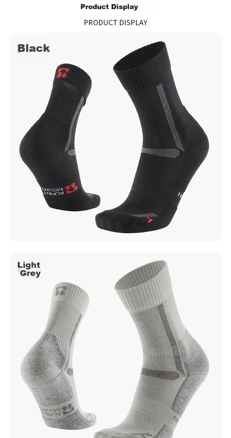 ALPINT MOUNTAIN Merino Wool Socks, Moisture-Wicking Professional Hiking Socks, Mountain Climbing Socks, Outdoor Socks, Athletic Merino Socks 4