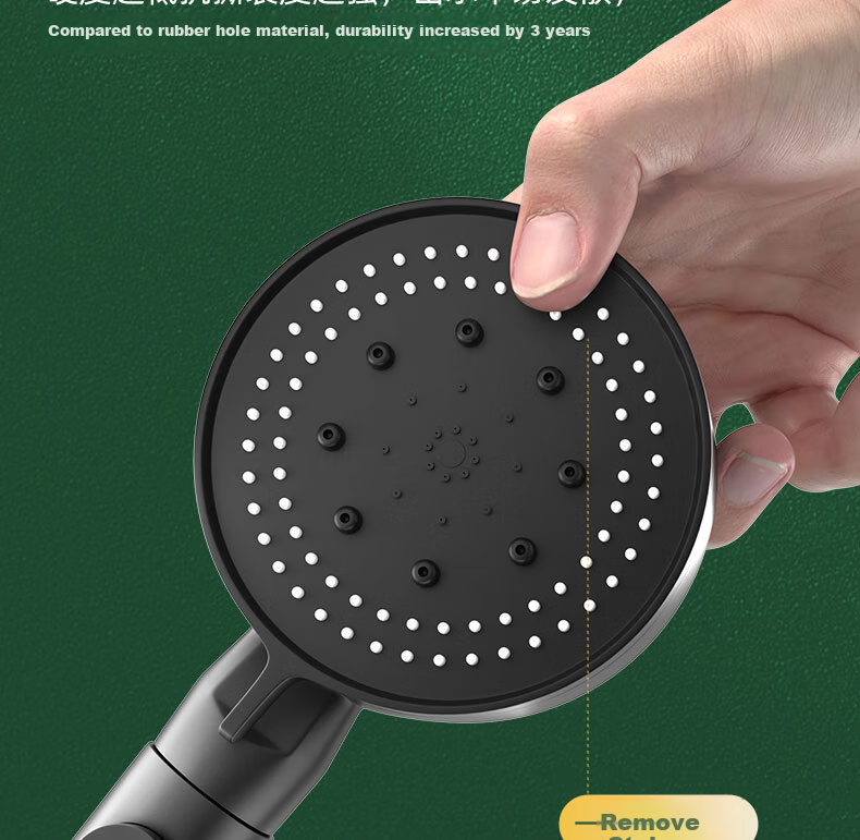 MEJUE Pressurized Shower Head, Single-Head Bathroom Handheld Shower Sprayer, High-Pressure Water Outlet 5332 5