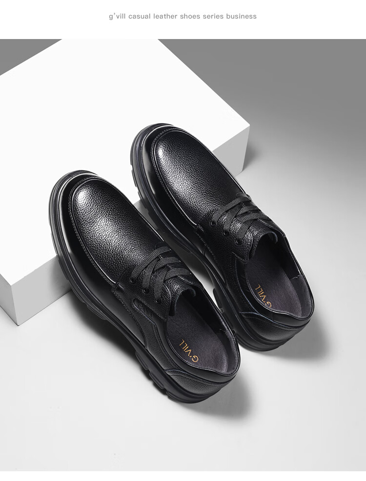 Guizhibu Men's Leather Shoes, Dress Shoes, Business Formal Wear, Genuine Top-Grain Cowhide, 2026 New Style Casual Wedding British Derby Shoes 11