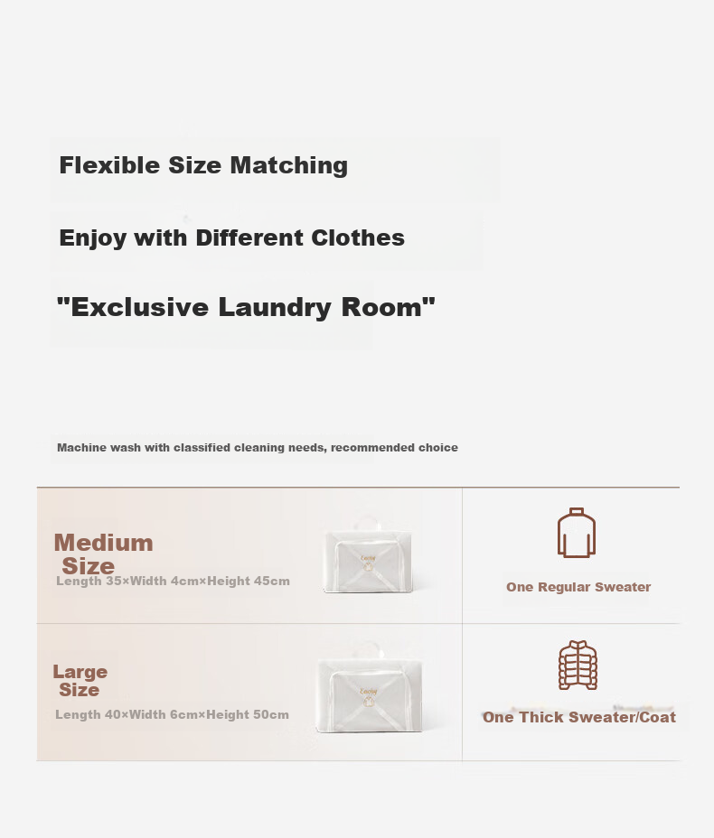 EACHY Wool Sweater Washing Bag, Washing Machine-Specific Sweater Laundry Mesh Bag, Care Bag, Sweater Mesh Pocket - Medium Size 11