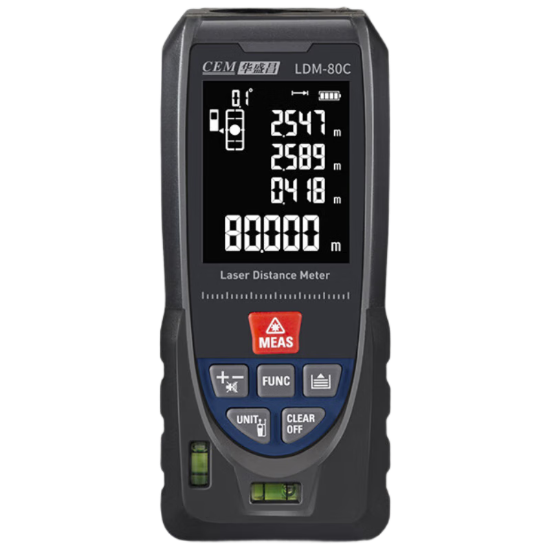 CEM LDM-80C Laser Distance Meter, High-Precision Laser Infrared Measuring Device, Electronic Ruler with Voice Playback, USB Direct Charging, 80 Meters Range