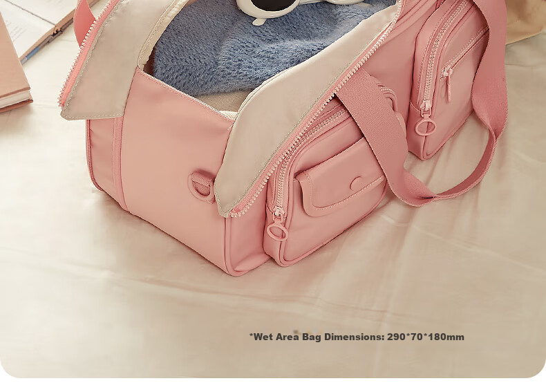 Aji Travel Bag for Women, Large Capacity Luggage Bag with Expandable Space, Suitable for Short Trips And Business Trips, Waterproof Storage, Dry-Wet Separation, Fitness Bag 39