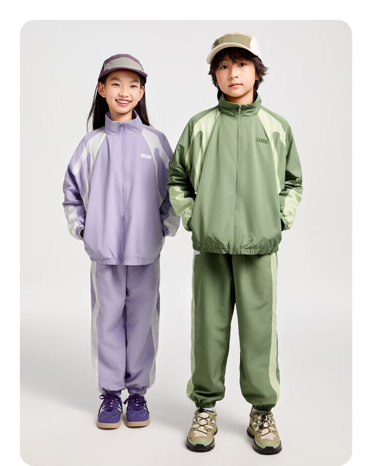 Annil Children's Clothing Jacket Set for Boys And Girls, Spring 2025 New Style, Star And Moon Purple, Size 130 5