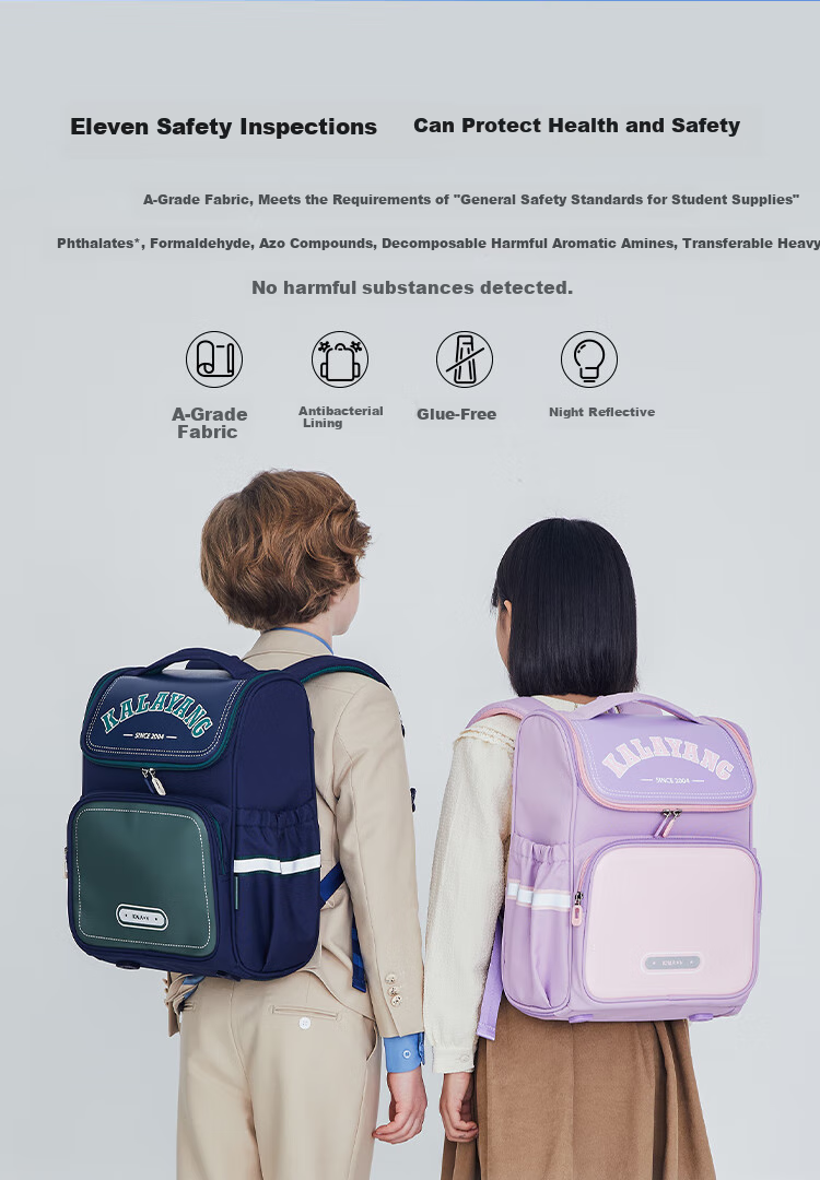 KALA·Y Backpack for Primary School Boys And Girls Grades 4-6, Children's Lightweight Double Shoulder Bag CX2670 Meilade Brow 10