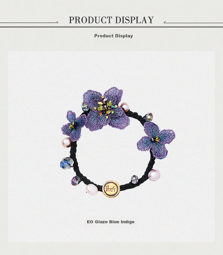 She's Forget-Me Gradient Embroidered Flower Hair Tie, Fashionable Hairband, Birthday Gift for Girlfriend 7