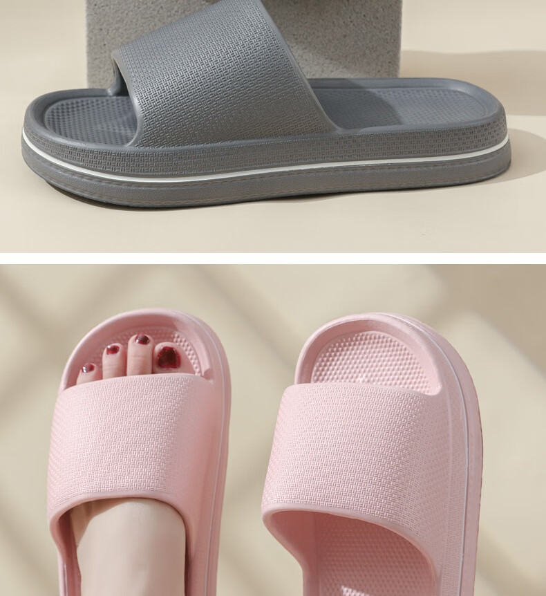 Huameijianbu Home Couple Slippers, Thickened, Non-Slip, Quiet, Macaron Style, for Men And Women, HM618, Shrimp Pink, Size 40-41 11
