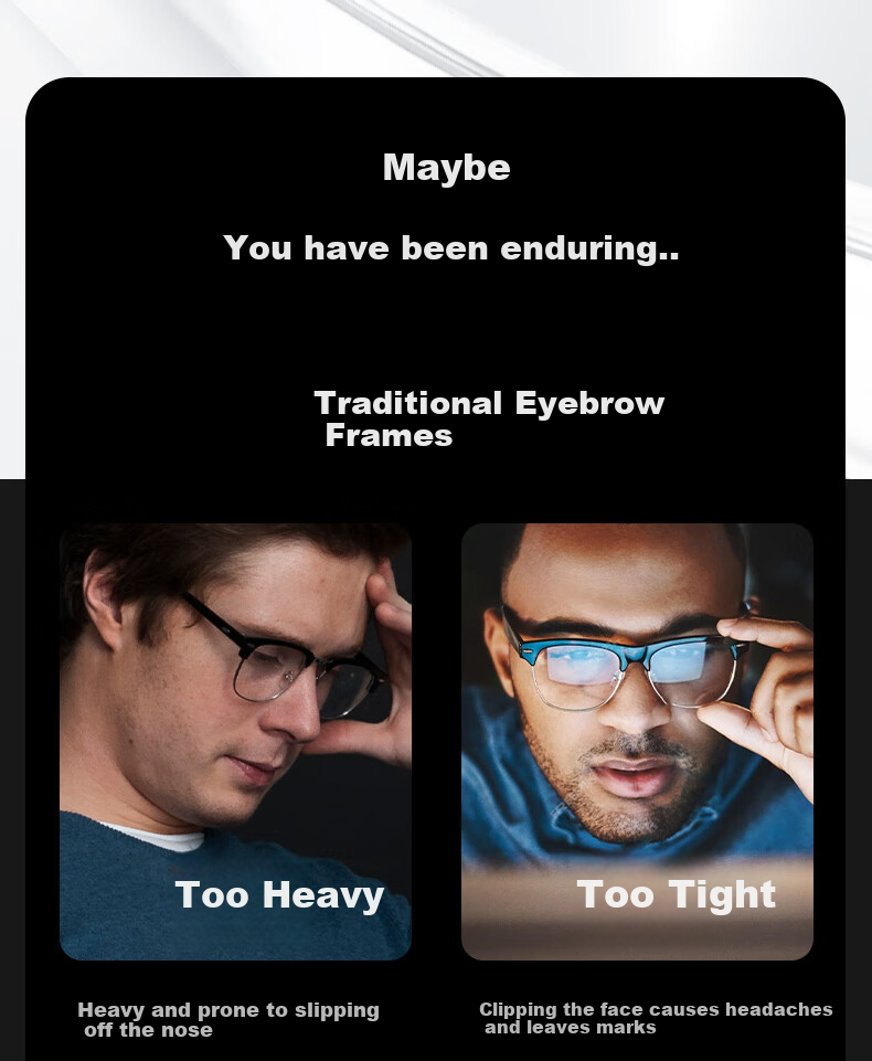 LOHO Thin Steel Series | Ultra-Light Browline Glasses for Men, Business Semi-Rimless Frames with Blue Light Protection, Prescription Available, Anti-Radiatio 2