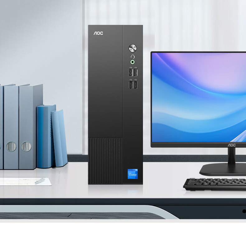AOC Glory T200 Desktop Computer with 15% National Subsidy, Business Office Design PC (AMD R5 3500U, 8GB RAM, 256GB SSD, WiFi, Bluetooth, 3-Year Onsite Service) 9