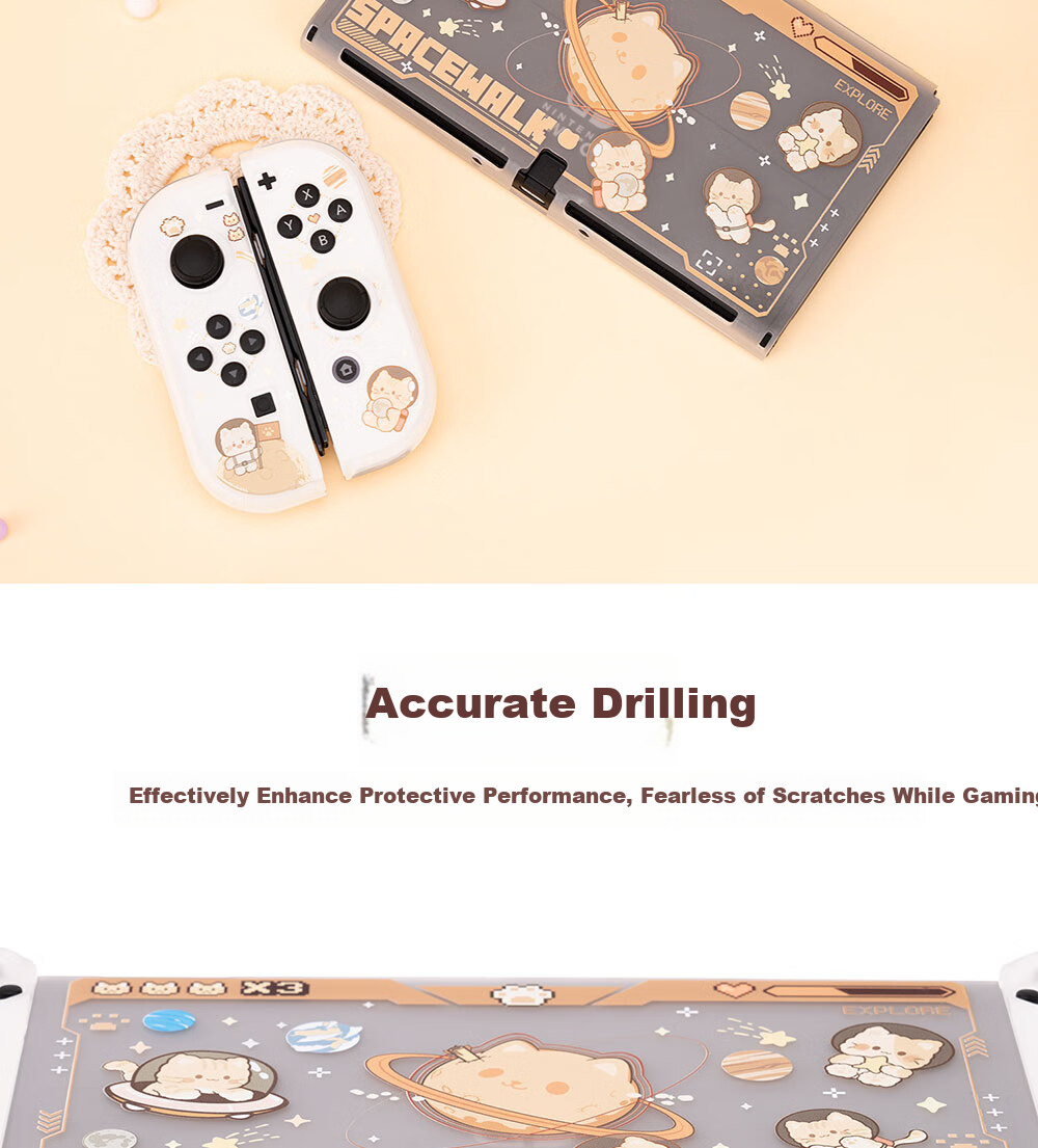 Jixiang Switch Protective Case, Oled Protective Case with Detachable Base, Shockproof And Drop-Resistant Hard Shell Handle Cover, Oled Cat Sickle Sack Protective Case 19