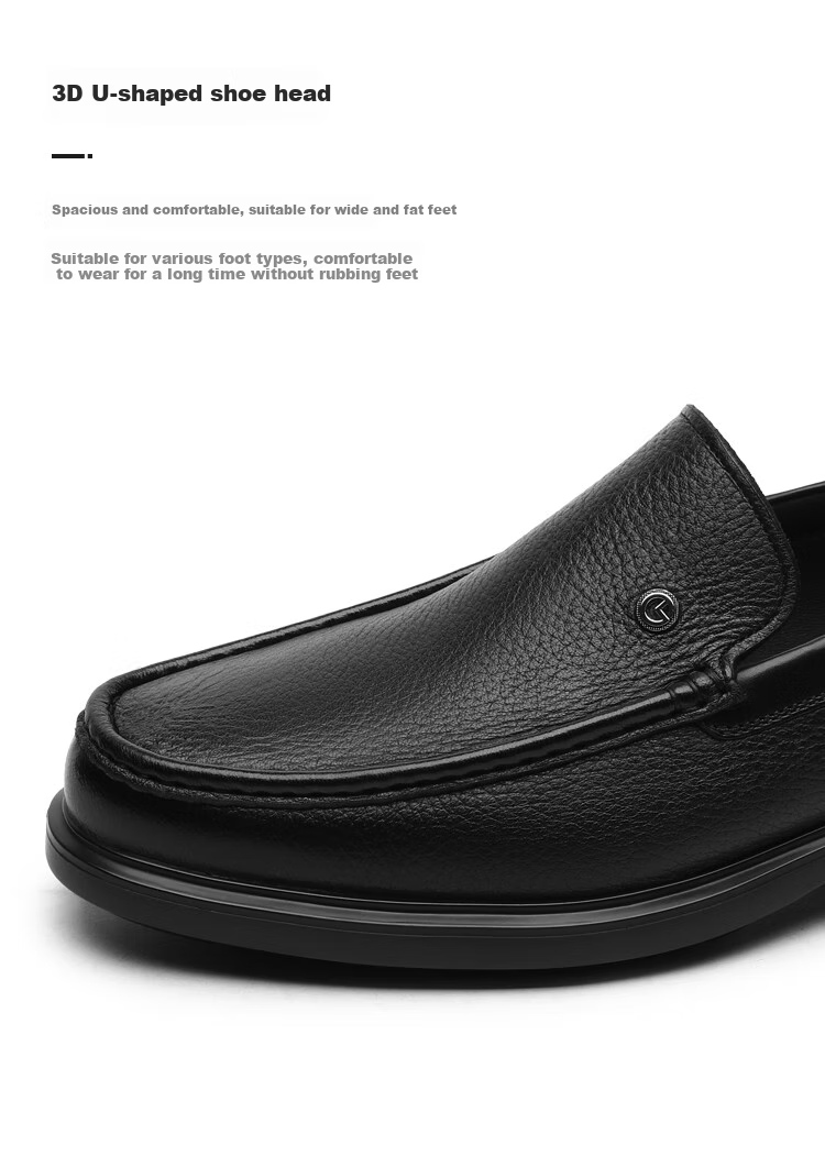 Goldlion Men's Business Leather Shoes, Lightweight And Durable Loafers, G580430546AAA, Black, Size 39 5