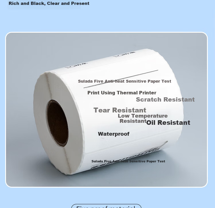 Surada 50x40mmx1000 Five-Protection Thermal Label Paper, Five-Protection Thermal Paper, Five-Protection Thermal Label Paper, Five-Protection Label Printing Paper, Express Delivery Food Label Sticker BQ-0196 6