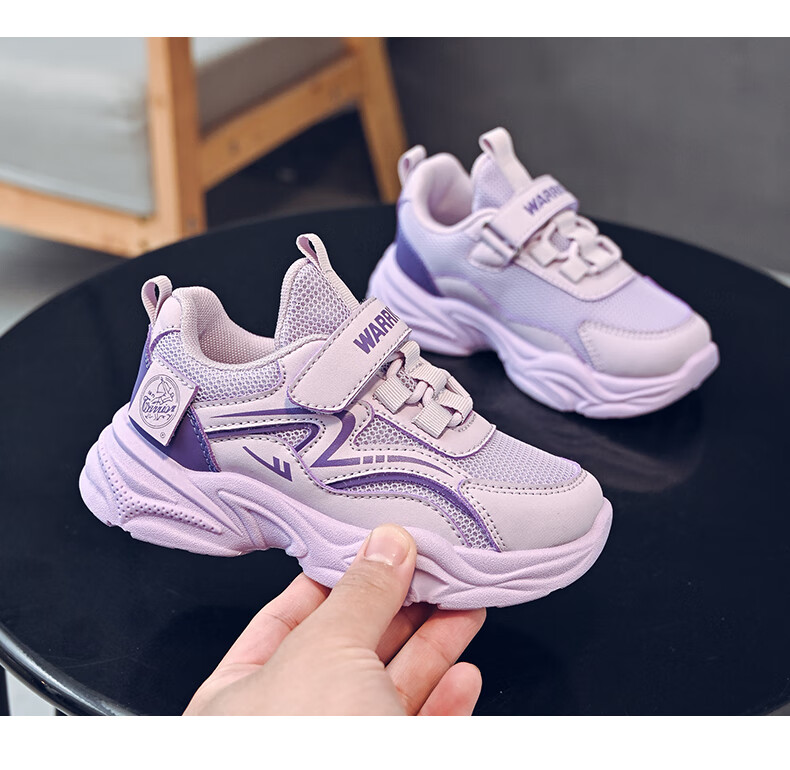 Warrior Girls' Shoes, Soft-Soled Casual Shoes, Spring And Autumn Style, White Children's Sneakers, WZ(CL)-0959, White, Size 33 10