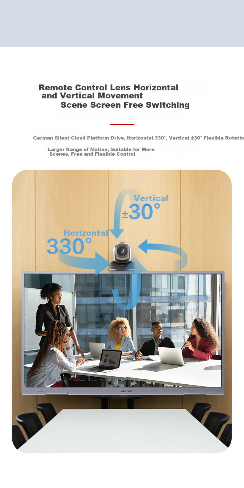 HIKVISION Video Conference Camera, Live Streaming 1080P HD Camera with Microphone, Auto Zoom, Remote Control, PTZ, Video Conferencing Solution, Live Streaming V102 5
