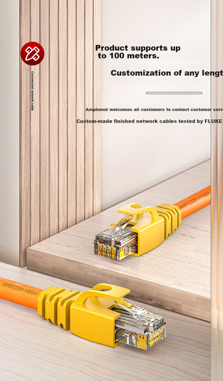 AMPCOM CAT6 Gigabit Ethernet Cable, 100 Meters, 8-Core 0.58 Pure Copper Unshielded Twisted Pair, POE Surveillance Home Installation Broadband Network Cable Box AMC657100 13