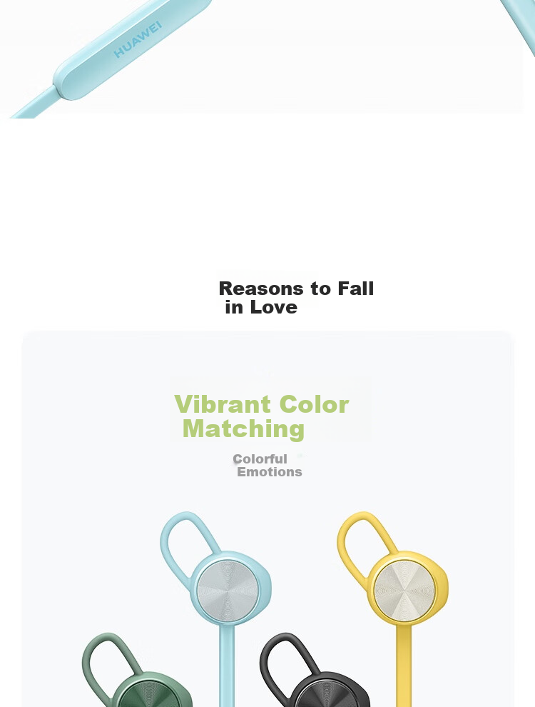 HUAWEI FreeLace Subsidy Edition, Bluetooth Sports Earphones, Semi-In Design, Long Battery Life, HUAWEI Sports Earphones, Mint Blue 2