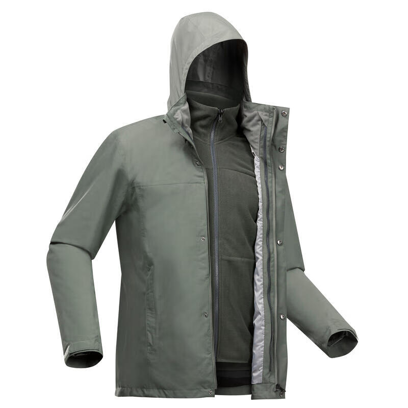 DECATHLON Waterproof Detachable Three-In Jacket, Outdoor Warm Mountaineering Coat, Men's Style 4001678