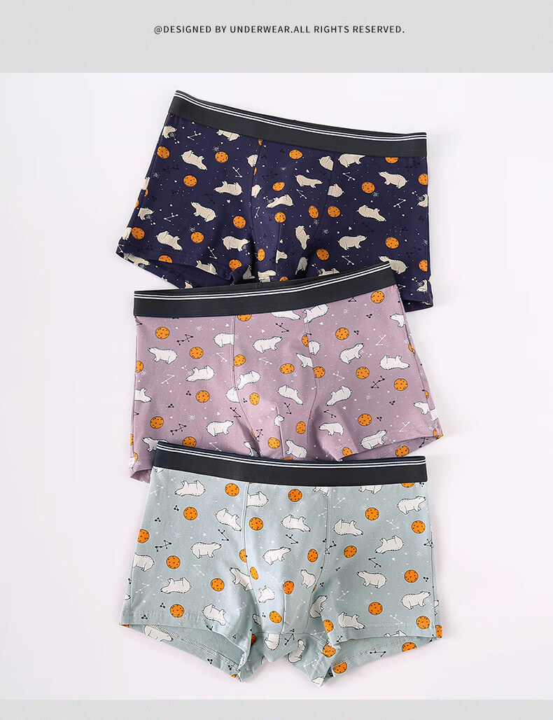 Fenteng 2026 New Men's Underwear, Boxer Briefs, Cotton Breathable Spring And Autumn Youth Large Size Shorts, Male Self-Operated 4
