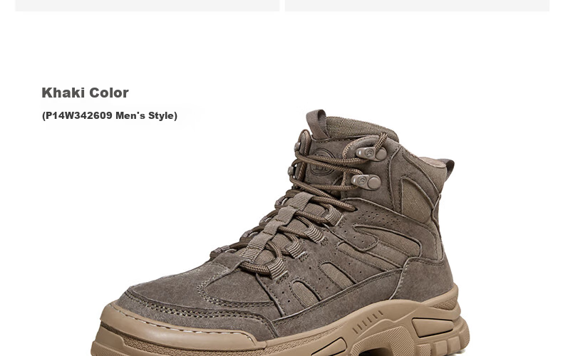 CAMEL Brand Outdoor Casual Hiking Shoes, Work Boots, Thick-Soled Martin Boots for Men And Women, P14W342609, Aiersha, Size 42 15