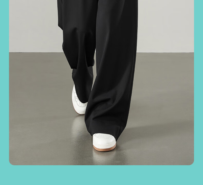 ESE-Y Wide-Leg Suit Pants for Women, Spring 2025 New Style, High-Waisted Draping Slimming Trousers, Black-Standard Size 31 31