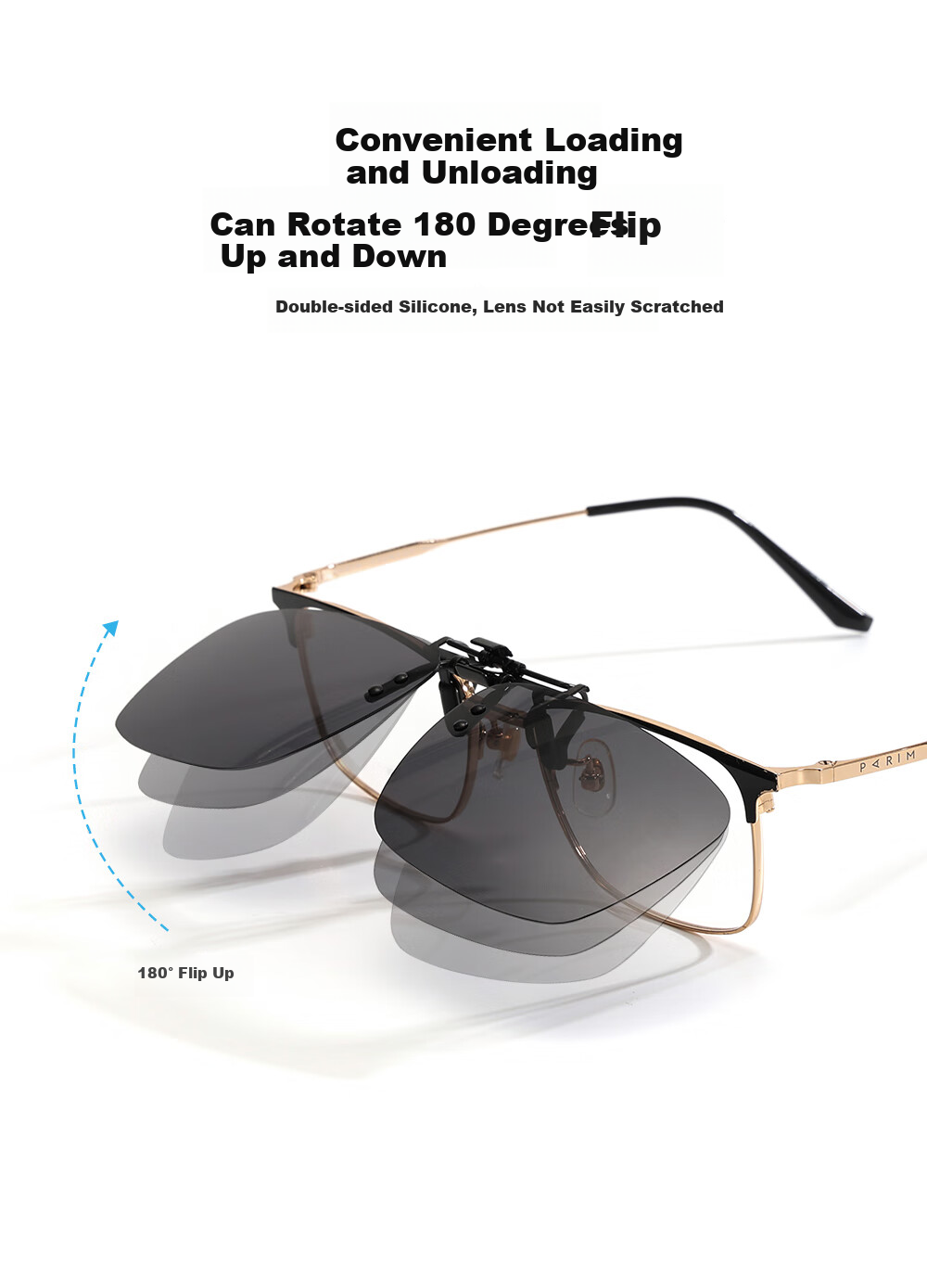 Wanpishu Polarized Sunglasses Clip-On for Nearsightedness, UV Protection, Anti-UV, Sun Protection, Outdoor Use for Me 5