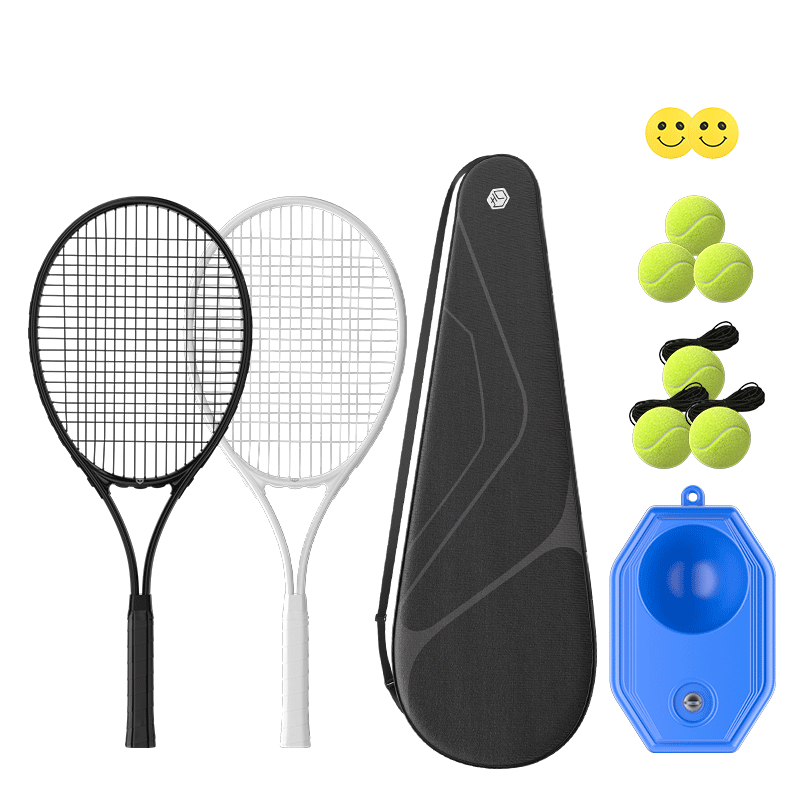 JD Original Tennis Racket Training Set, Beginner's Double Racket Starter Kit, Tennis Ball with String Rebound Training Device
